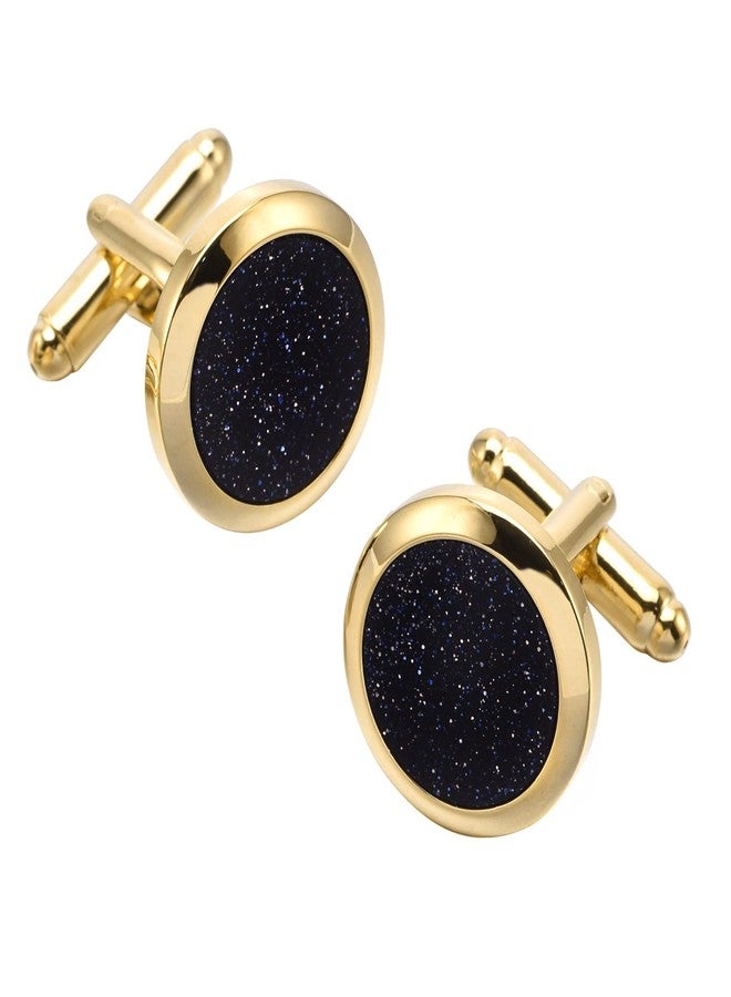 Peora Black Gold Two Tone Cufflinks Set Stylish Accessories for Men & Boys Wedding Business Gift (PX9CL119G) - Image 1
