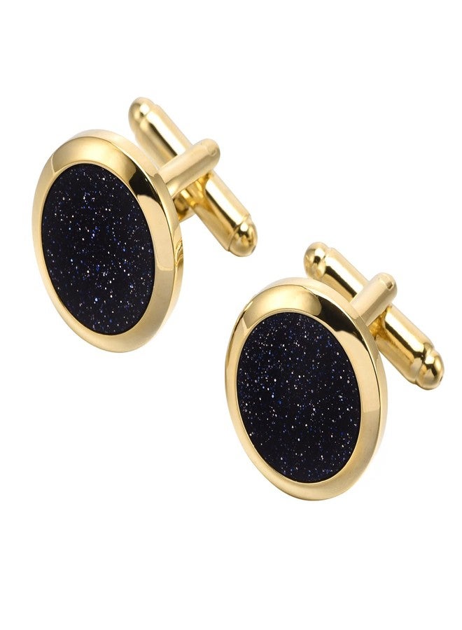 Peora Black Gold Two Tone Cufflinks Set Stylish Accessories for Men & Boys Wedding Business Gift (PX9CL119G) - Image 2