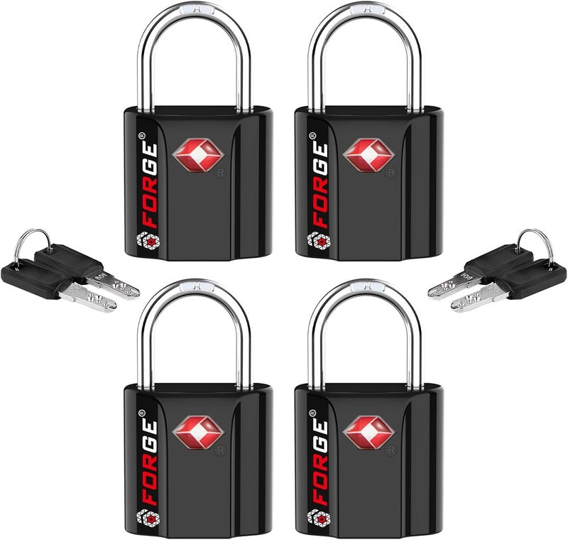 Middle East hit product Luggage Locks, Ultra-Secure Dimple Key Travel Locks with Zinc Alloy Body, Black 4 Pack - Image 1