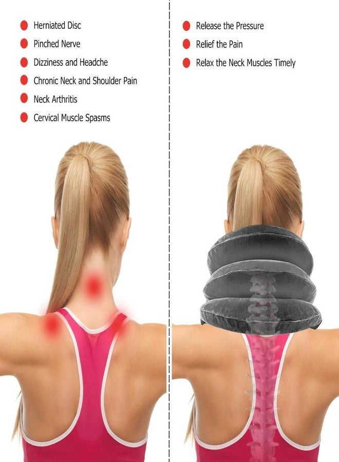 Plenteous 3 Layer Inflatable Pillow Cervical Tractor Neck Air Bag with for Neck Support and Relaxation - Image 4
