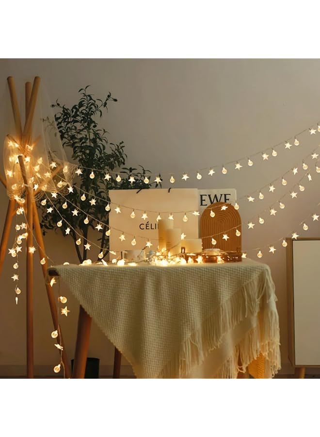 Oasisgalore Fairy Star String Light 10M 80Led Twinkle Fairy Lights Decorations With Usb+Battery Powered Indoor Outdoor Hanging Lights For Home Party Patio Backyard Camp Tent  - Image 5
