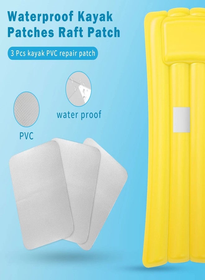 CLIO Inflatable Boat Repair Patches, 3 Pcs Waterproof PVC Set for Rafts, Kayaks, Canoes, Gray - Image 3