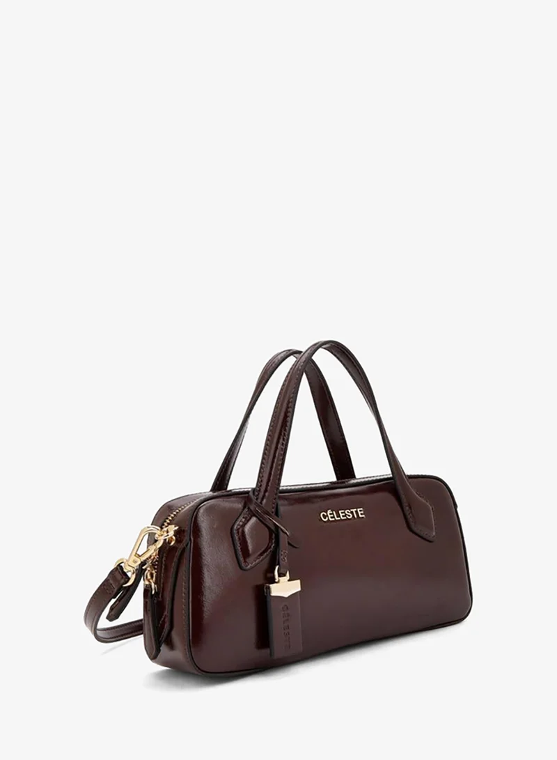 Celeste BURGUNDY Solid Shoulder Bag With Detachable Strap for Women | Best Price UAE