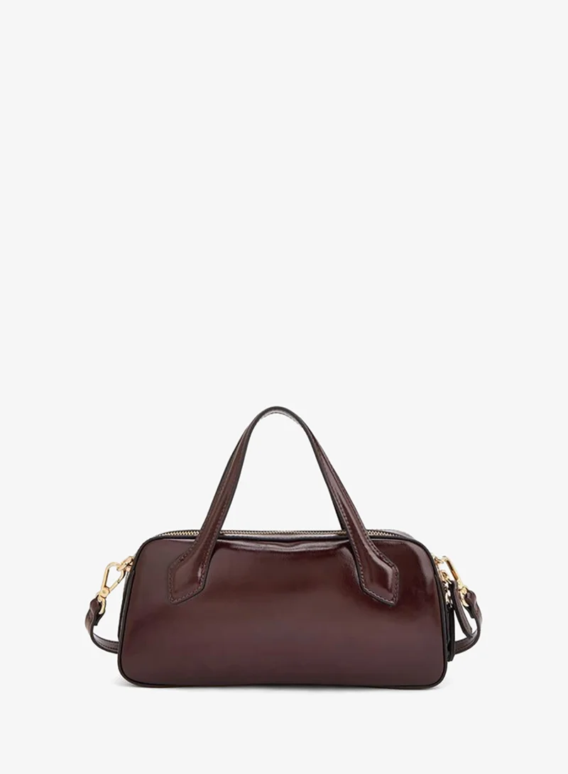 Celeste BURGUNDY Solid Shoulder Bag With Detachable Strap for Women | Best Price UAE