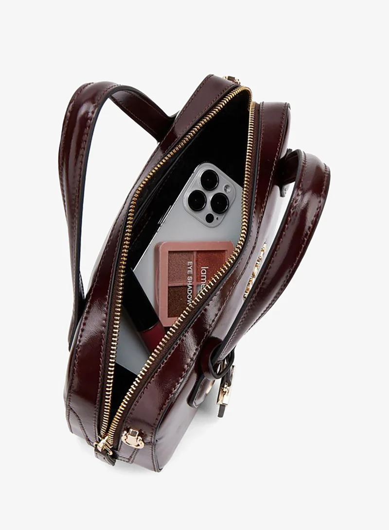 Celeste BURGUNDY Solid Shoulder Bag With Detachable Strap for Women | Best Price UAE