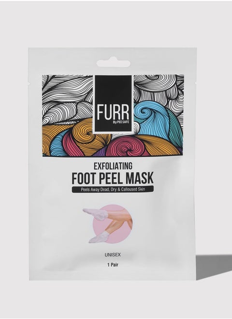 FURR Peeling & Exfoliating Foot Mask, Reduces Dry Skin & Hard Calluses, Moisturizes & Hydrates Feet For Soft & Smooth Skin, 1 Pair