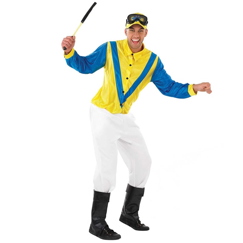 Fun Shack Horse Jockey Costume for Men Adult Jockey Halloween Outfit Equestrian Theme DressUp Race Day Attire Medium