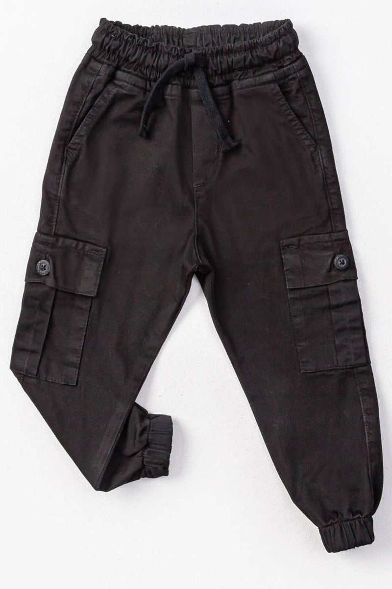 Gold Class Kidswear Elastic Waist and Leg Cargo Pocket Jogger Boy Trousers 