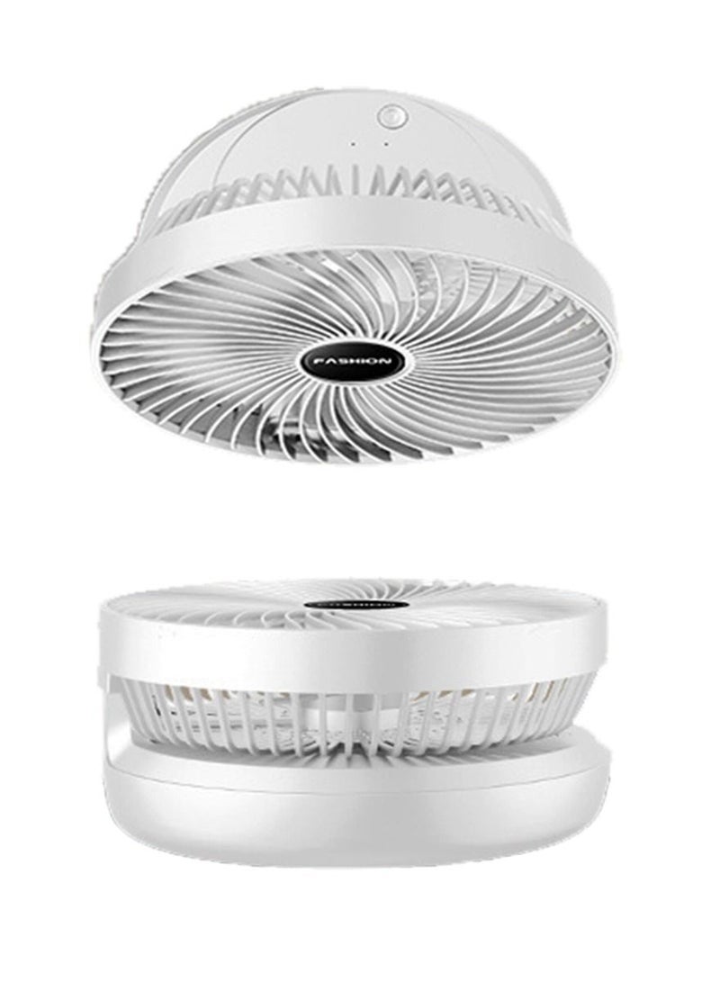 إندر B مروحة قابلة للطي لسطح المكتب ، مروحة مكتب كهربائية صغيرة محمولة ، مروحة تبريد منخفضة الضوضاء مع رأس قابل للتعديل للمنزل وغرفة النوم والمكتب (أبيض) - Image 2