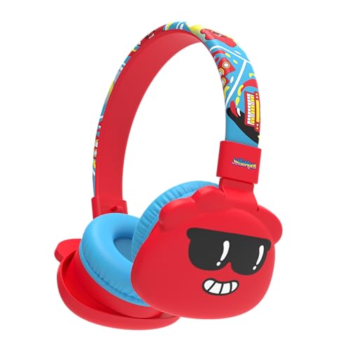 JellieMons Booma Echo Over Ear Wireless Headphones with Bluetooth 5.4, Hi-Res Audio, 55H Playtime, USB-C Fast Charging, 10M Range, Kid-Safe Modes, Comfortable and Durable Design, (WLHP701 Red) - Image 1