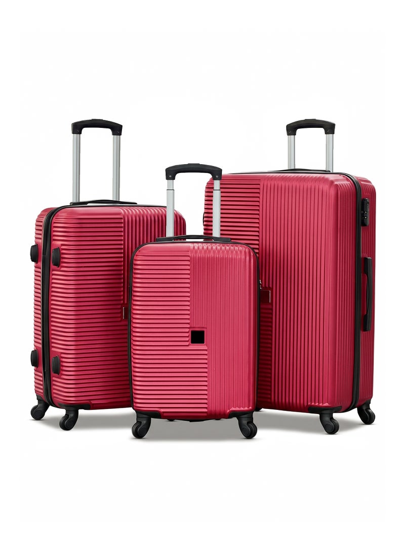 ZAAPPY Horizo Vertic ABS Luggage Hard Shell Lightweight 3PCS Set (20/24/28 Inch) Suitcase, Combination Lock - Image 1