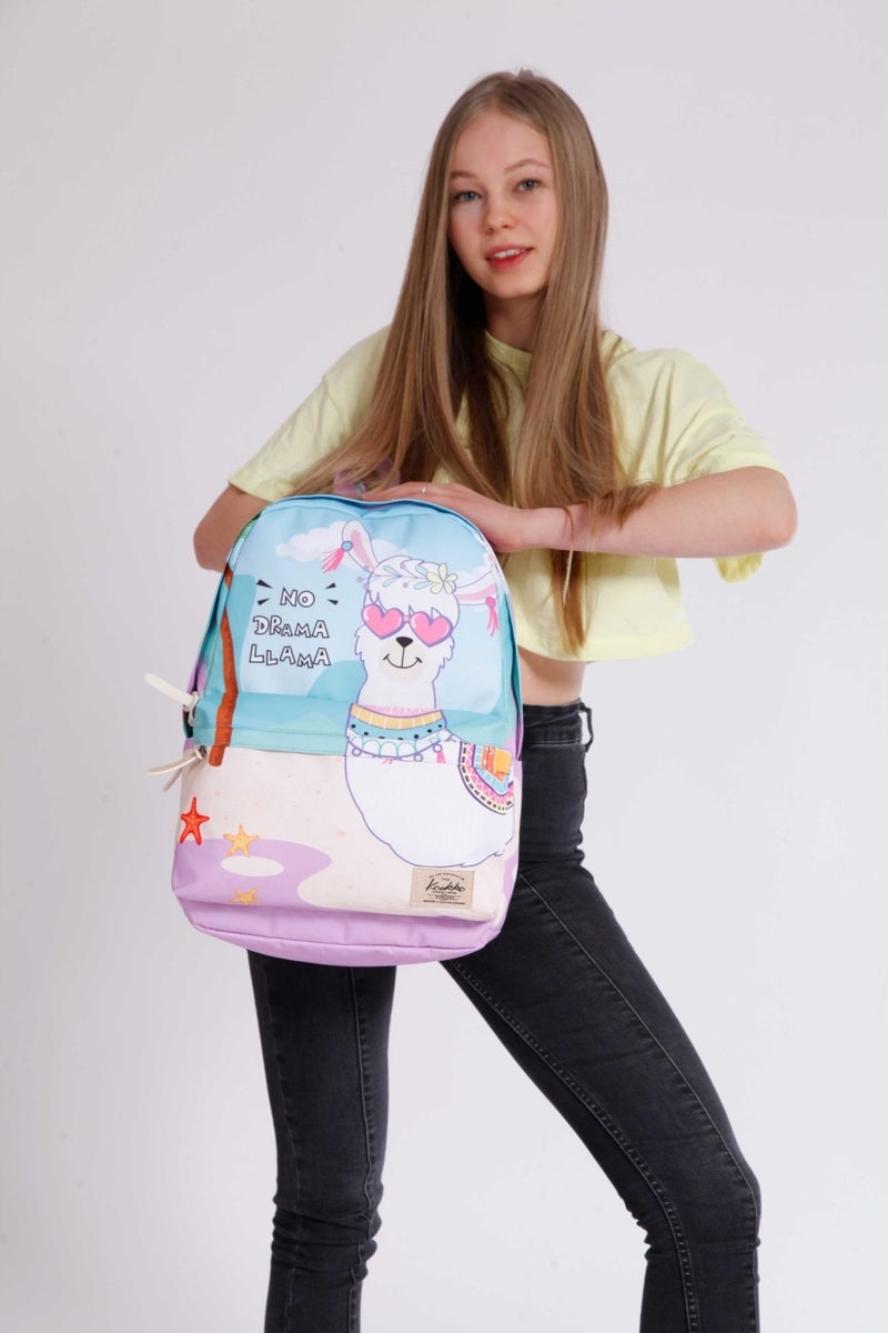 KAUKKO Layer School Bag No Drama Lama (K1393)  - Image 3