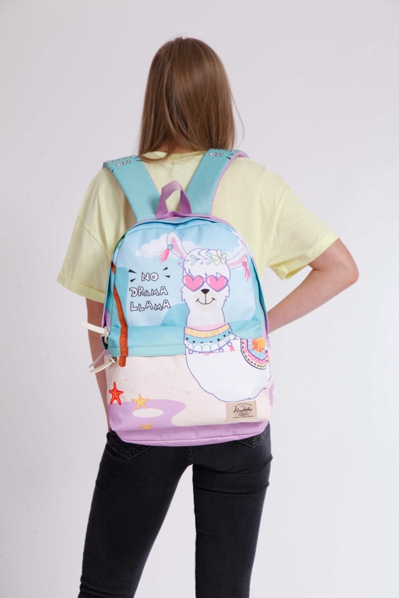 KAUKKO Layer School Bag No Drama Lama (K1393)  - Image 4
