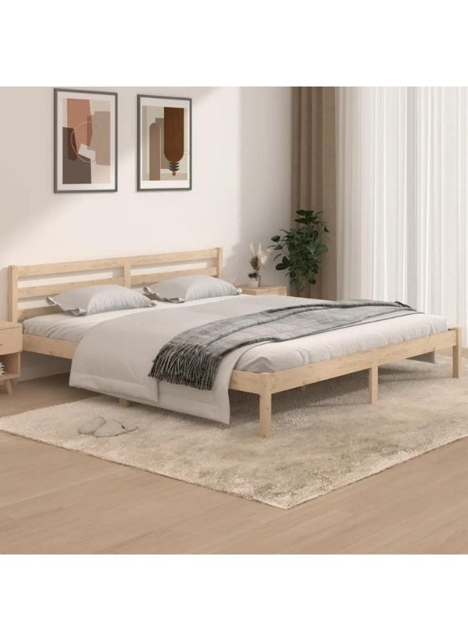 vidaxl vidaXL Bed Frame Solid Wood Pine 180x200 cm Super King Size  - Image 1