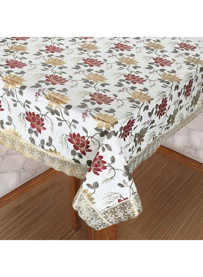 Homerz Homerz Table Cover for Centre Table |40x60 Inch | Waterproof & Antislip Table Cover (Brown Lotus Cover)(Plastic, Round, Pack of 1) - Image 2