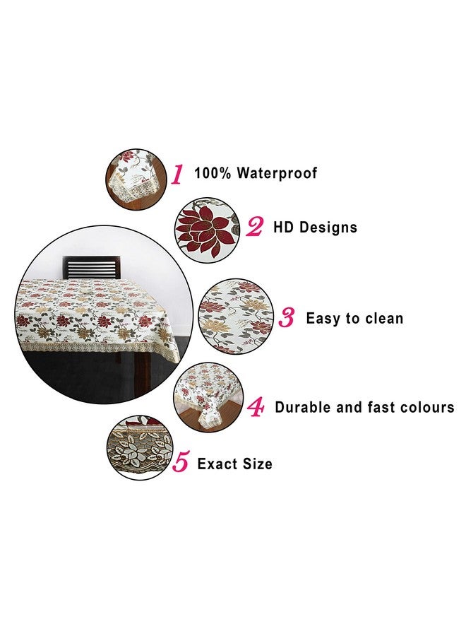 Homerz Homerz Table Cover for Centre Table |40x60 Inch | Waterproof & Antislip Table Cover (Brown Lotus Cover)(Plastic, Round, Pack of 1) - Image 3