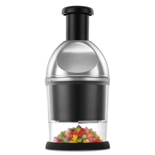 Food Chopper Hand Chopper Dicer Easy to Clean Manual Slap Vegetable Chopper Onion Cutter Garlic Chopper Mincer for Onion Nut Tomato Pepper Celery etc