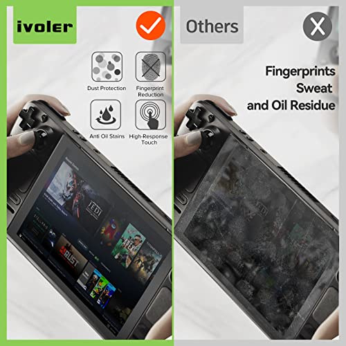 ivoler 2-Pack anti-glare Etched Screen Protector for Steam Deck 7.0''/Steam Deck OLED 7.4'', Matte Anti Glare Tempered Glass with Alignment Frame Anti-Scratch Full Coverage Guard for Steam Deck - Image 5