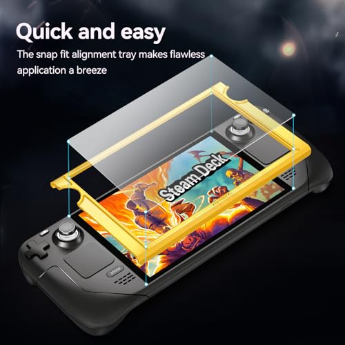 ivoler 2-Pack anti-glare Etched Screen Protector for Steam Deck 7.0''/Steam Deck OLED 7.4'', Matte Anti Glare Tempered Glass with Alignment Frame Anti-Scratch Full Coverage Guard for Steam Deck - Image 2