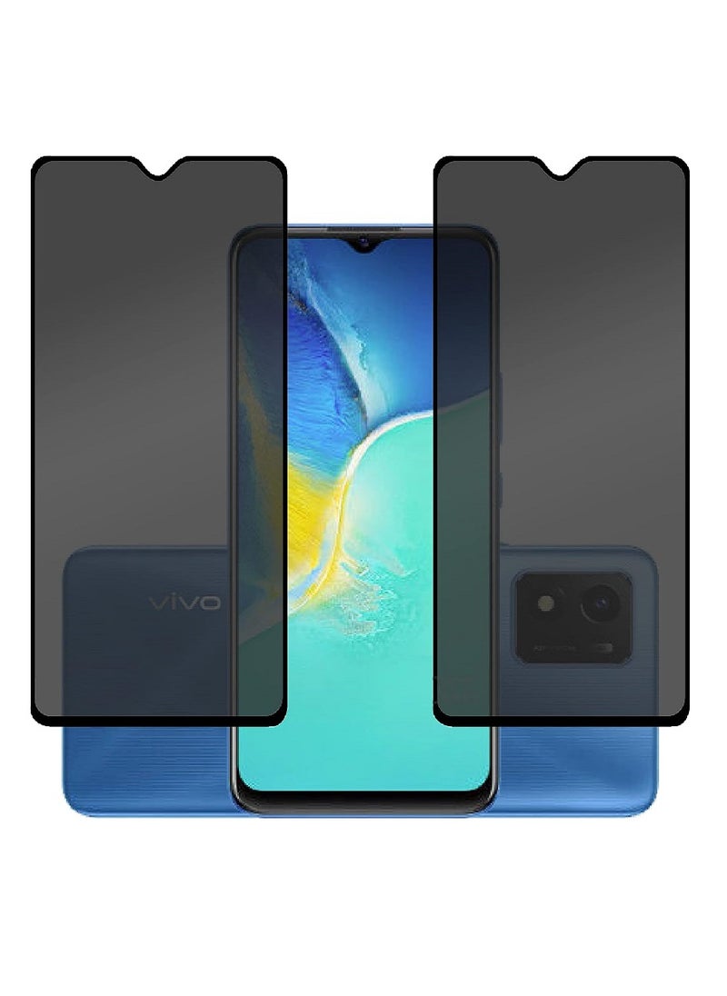 Super 2 Pieces Tempered Glass Screen Protector Anti-Spy Privacy Designed For vivo Y15s Full Screen Coverage And Bubble Free - Image 1