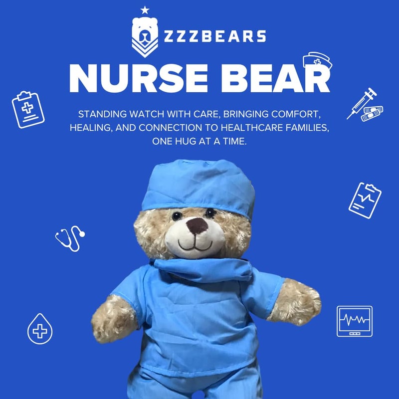 ZZZ Bears Nurse HugsaLot Teddy Bear by ZZZ Bears Gift for Kids  Adults in The Hospital Nursing Students  Healthcare Heroes GetWellSoon Bear for Surgery Recovery - Image 3