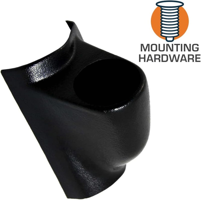 GLOWSHIFT Black Single Pillar Gauge Pod Compatible with Dodge Ram Cummins 1500 2500 3500 1998-2002 - ABS Plastic - Mounts (1) 2-1/16" (52mm) Gauge to Truck's A-Pillar - Image 2