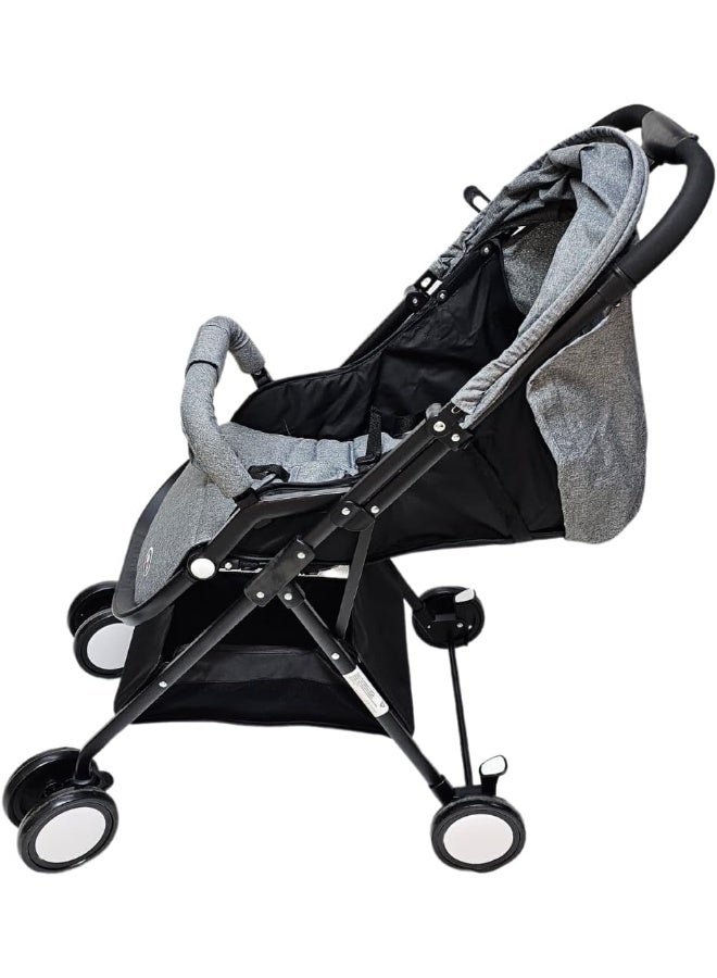 SMR kids T300 Baby Stroller Easy Fold, Multi Position and Sun Protection Canopy 68 X 100 X 50 Grey - Image 3