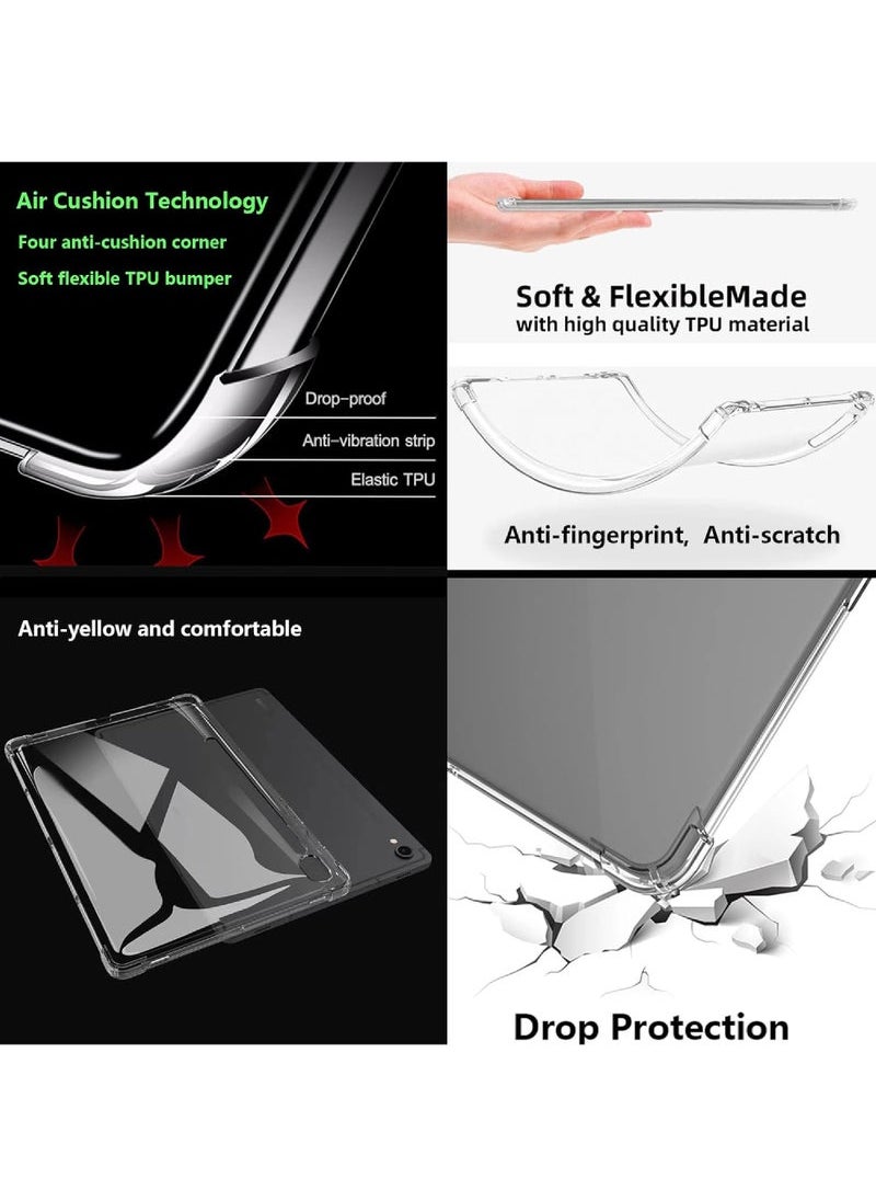 Captaintech - Back Case for 11 Samsung Galaxy Tab S9 Tablet 11 inch (2023 Release) (Model SM-X710/X716B/X718U) Transparent Soft Flexible TPU Back Shockproof Bumper 【4 Corner Protection】 Cover - Image 1