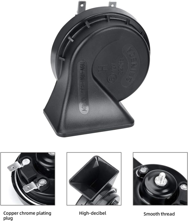 SEINECA Car Single Horn Loud Waterproof 12V High Tone Snail Electric Horn for Motorcycle Pickup RV SUV MPV Van Electric scooter. (High Tone) - Image 4
