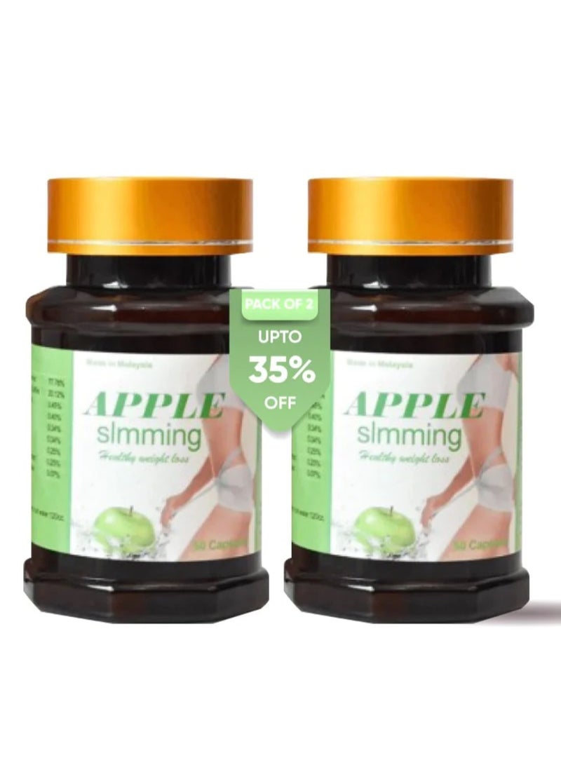 Apple Slimming Healthy Weight Loss 50 Capsules PACK OF 2
