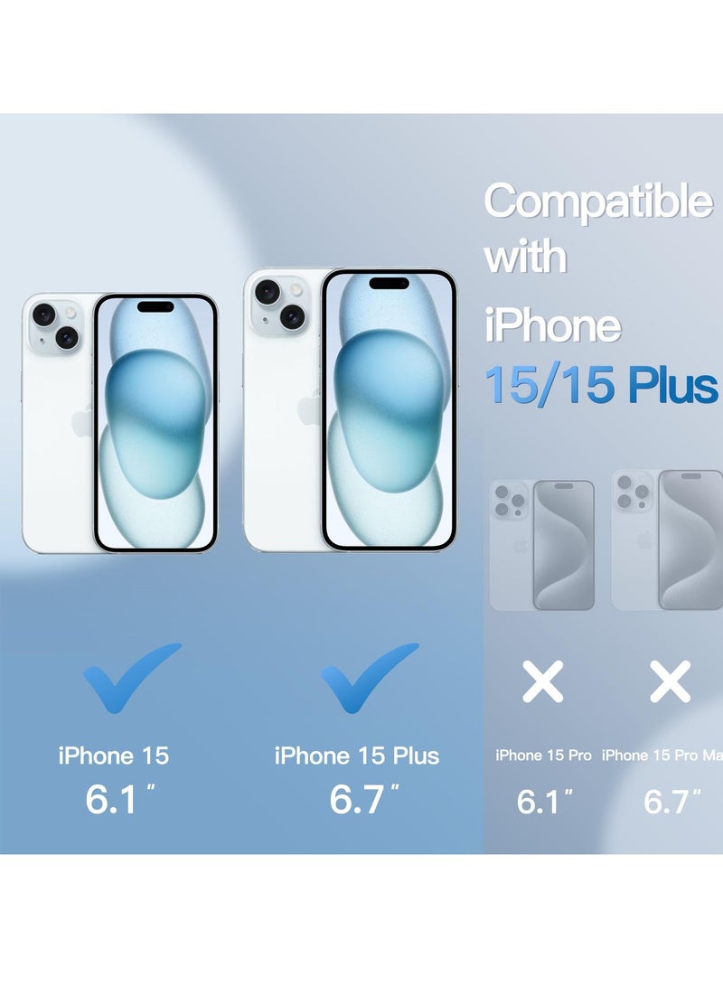 جي تيك واقي عدسة الكاميرا لهاتف آيفون 15 6.1 بوصة وآيفون 15 بلس 6.7 بوصة بلينغ جليتر فردي 9 ساعات غطاء حلقة معدنية من الزجاج المقوى شفاف عالي الدقة، عبوتان باللون الأزرق - Image 2