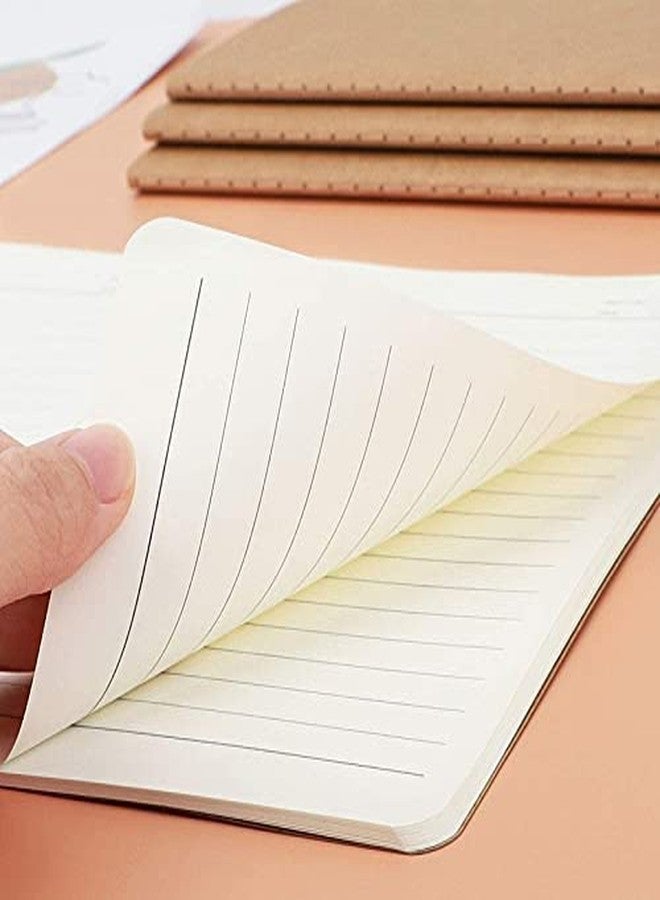 Edulearnable 6 Pcs Pack Kraft Notebook A5 Ruled Note Pad, Travel Journal 64 Pages/ 32 Sheets Memo Notepads Planner Perfect for Travel School - Image 4