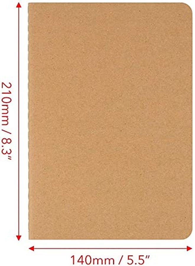 Edulearnable 6 Pcs Pack Kraft Notebook A5 Ruled Note Pad, Travel Journal 64 Pages/ 32 Sheets Memo Notepads Planner Perfect for Travel School - Image 2