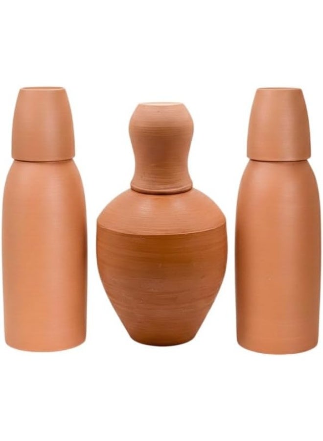 "Natural Clay Pottery Bottle Set" - Image 1
