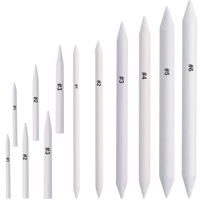 FEBSNOW 12 Pcs Blending Stump and Tortillions, Paper Art Blenders, Art Pencils, Drawing Pencils for Artists Student Sketch Drawing Tools, Drawing Supplies