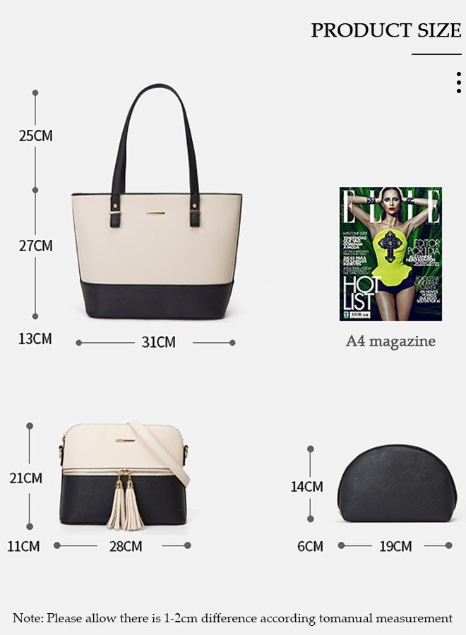 DUNISO 3pcs Women's Fashion Shoulder Tote Bag Faux Leather Handbag Crossbody bag Purse Set Large Capacity Tote Bag Fashionable Travel Messenger Shoulder Bag For Ladies - Image 3