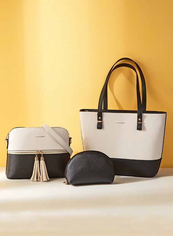 DUNISO 3pcs Women's Fashion Shoulder Tote Bag Faux Leather Handbag Crossbody bag Purse Set Large Capacity Tote Bag Fashionable Travel Messenger Shoulder Bag For Ladies - Image 5