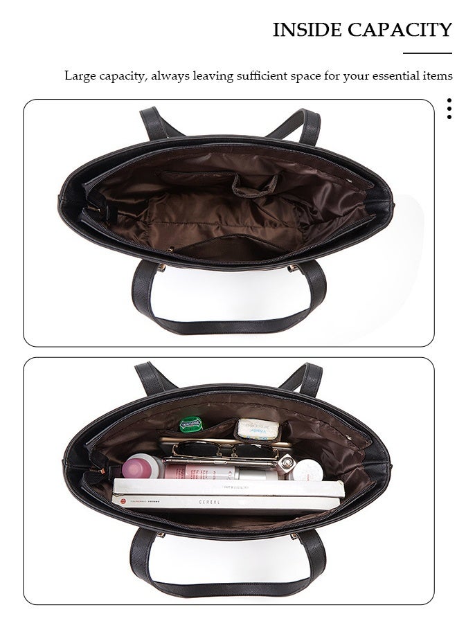 DUNISO 3pcs Women's Fashion Shoulder Tote Bag Faux Leather Handbag Crossbody bag Purse Set Large Capacity Tote Bag Fashionable Travel Messenger Shoulder Bag For Ladies - Image 4