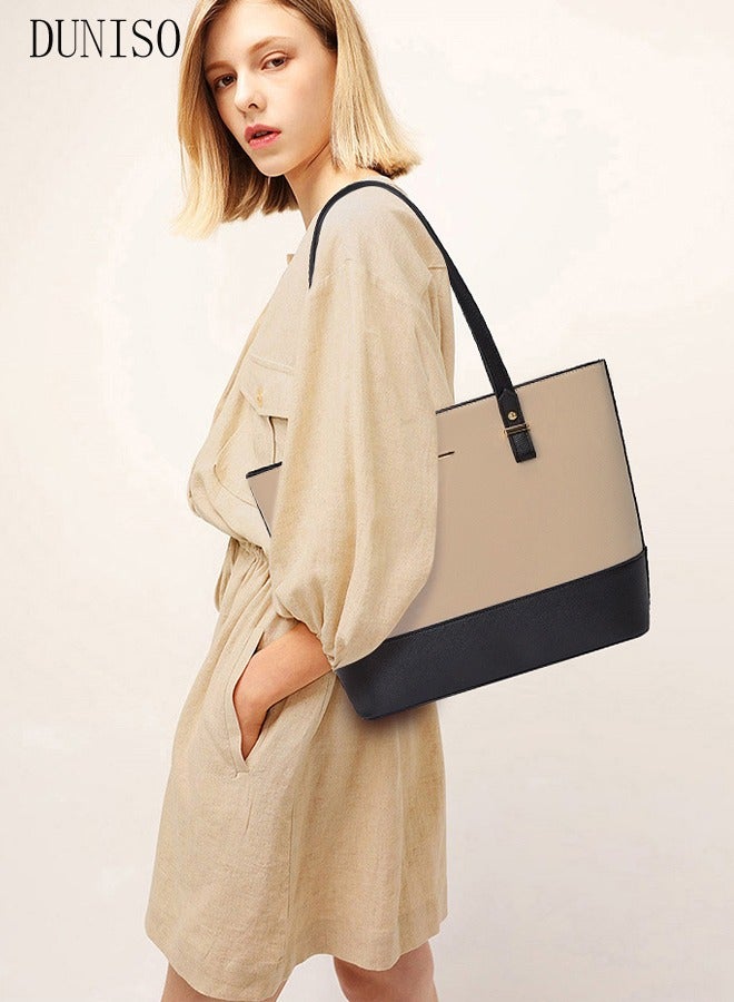 DUNISO 3pcs Women's Fashion Shoulder Tote Bag Faux Leather Handbag Crossbody bag Purse Set Large Capacity Tote Bag Fashionable Travel Messenger Shoulder Bag For Ladies  - Image 2