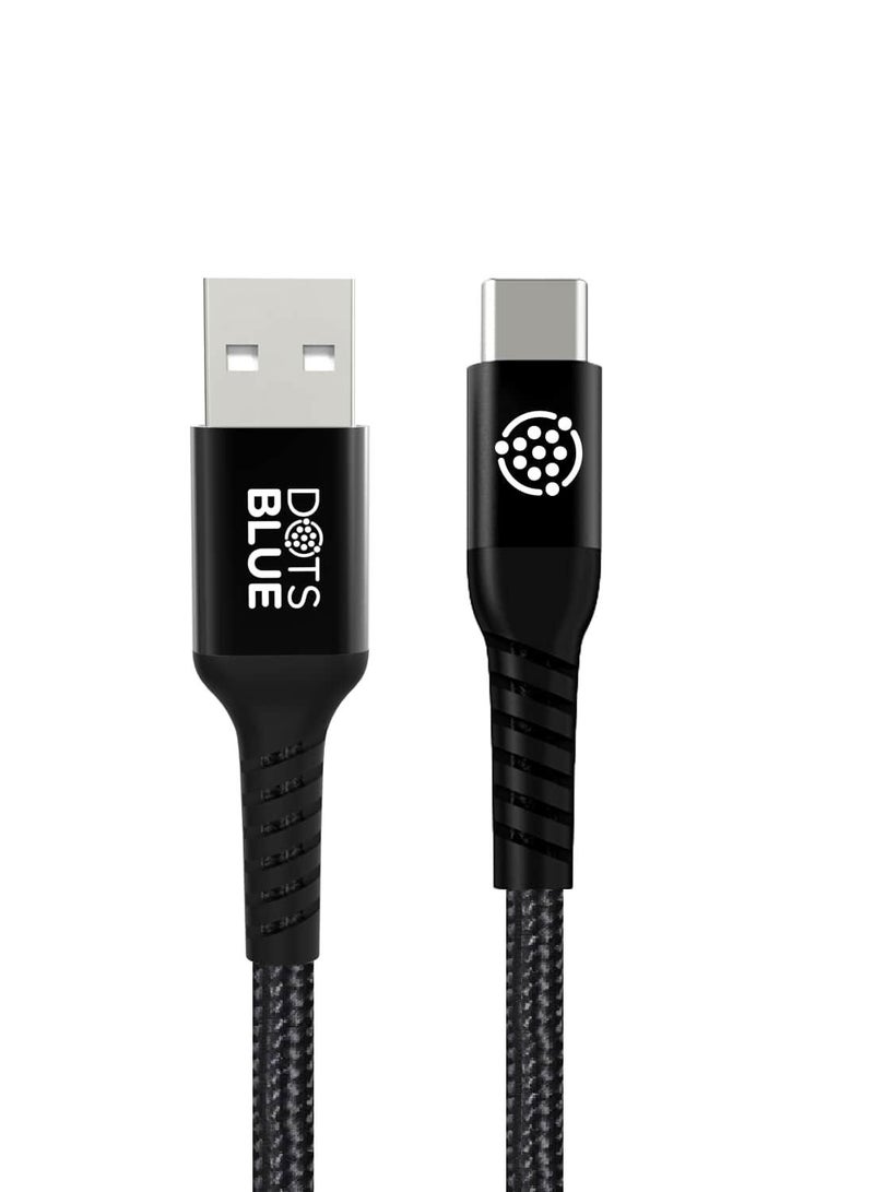 DOTS BLUE USB-A TO USB-C 60W DATA CABLE 3M - Image 1