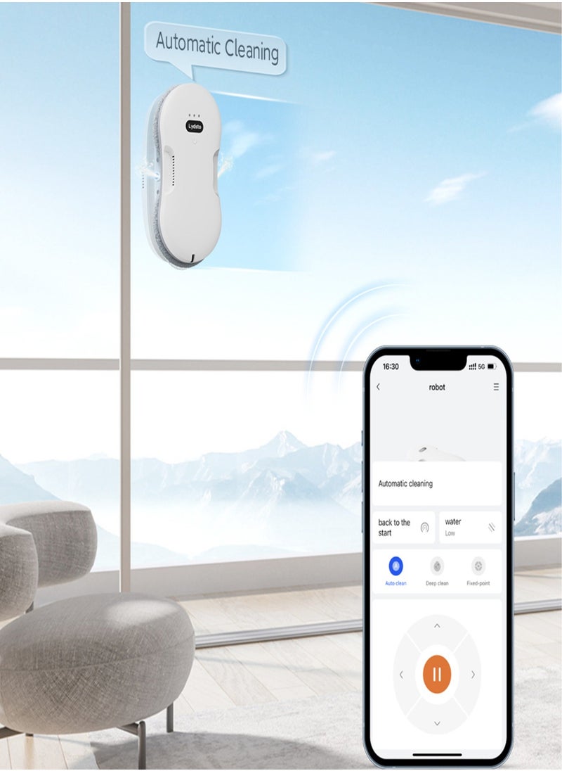Lydsto - Smart Round Window Cleaning Robot – Dual Disc Design, Dual-Sided Water Spray, Automatic Glass Cleaner for Streak-Free Shine, Hands-Free Operation, and Strong Suction for High-Rise & Home Use (European Standard) WL04- White - Image 1
