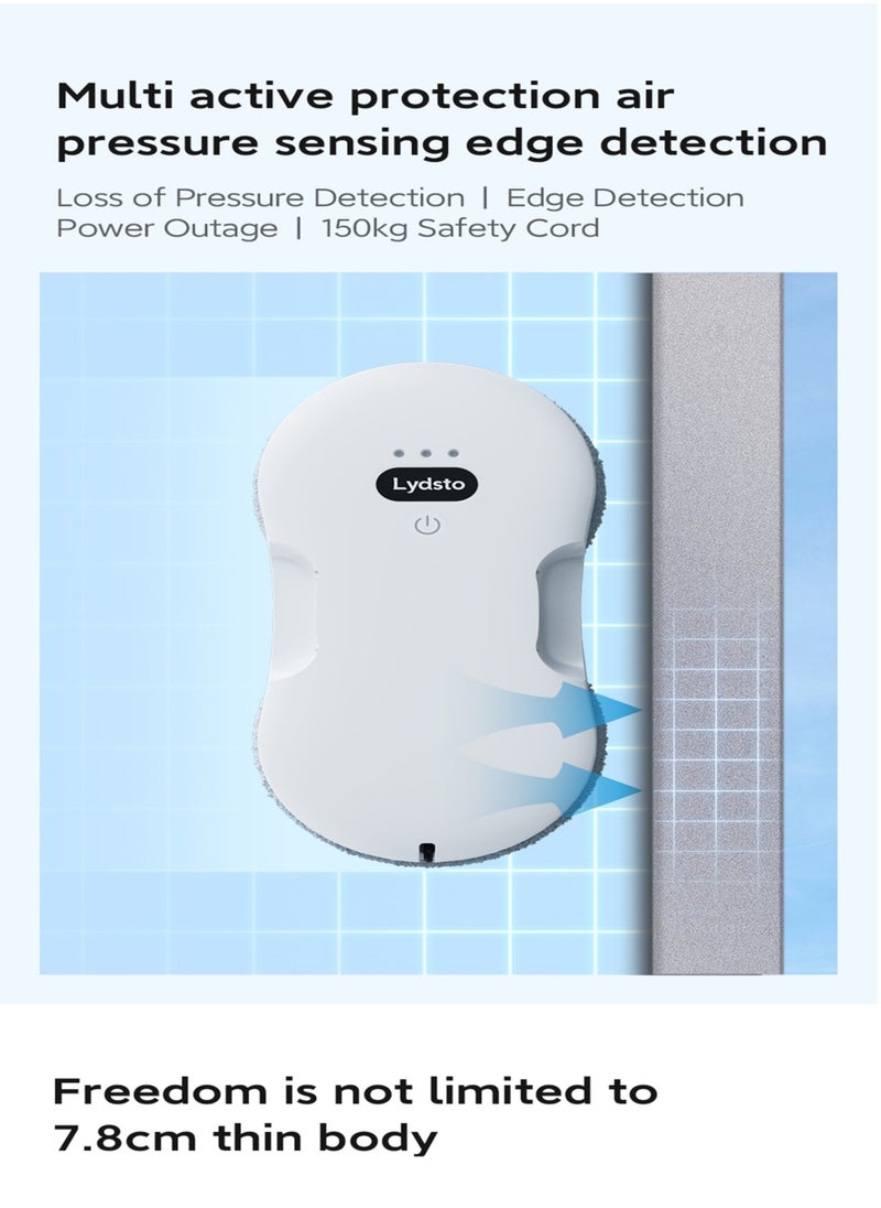 Lydsto - Smart Round Window Cleaning Robot – Dual Disc Design, Dual-Sided Water Spray, Automatic Glass Cleaner for Streak-Free Shine, Hands-Free Operation, and Strong Suction for High-Rise & Home Use (European Standard) WL04- White - Image 1