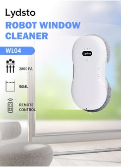 Smart Round Window Cleaning Robot – Dual Disc Design, Dual-Sided Water Spray, Automatic Glass Cleaner for Streak-Free Shine, Hands-Free Operation, and Strong Suction for High-Rise & Home Use (European Standard) WL04- White