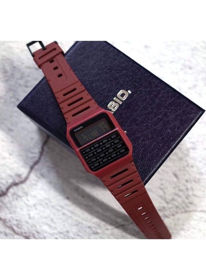 CASIO CA-53WF-4BDF Resin Digital Wrist Men Watches, 33 mm, Maroon - Image 3