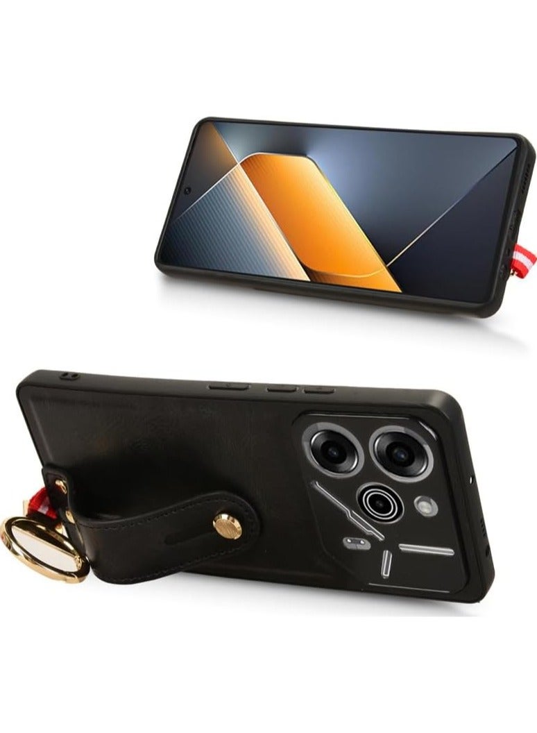 general Compatible with Tecno Pova 6 Pro 5G Case with Ring Holder  Hand Straps  Neck Straps, Scratch-Resistant Skin-Friendly Leather Protective Cover Case - Image 3