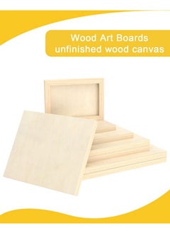 Pllieay 8Pack 4 Sizes Wood Canvas Board Unfinished Wood Cradled Painting Panel Boards For Pouring Art Crafts Painting And Decor (5X7’’ 8X10’’ 9X12’’ 11X14’’)  - Image 2