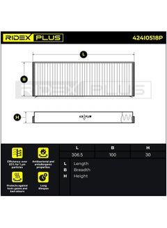 RIDEX RIDEX PLUS - POLLEN FILTER / CABIN FILTER FOR AUDI / VW / LAMBORGHINI - 4F0898438C / 4F0898438A / 4F0819439A / 4F0819439C / 4F089838B / 4F0898438B / 4F0819439B  - Image 4
