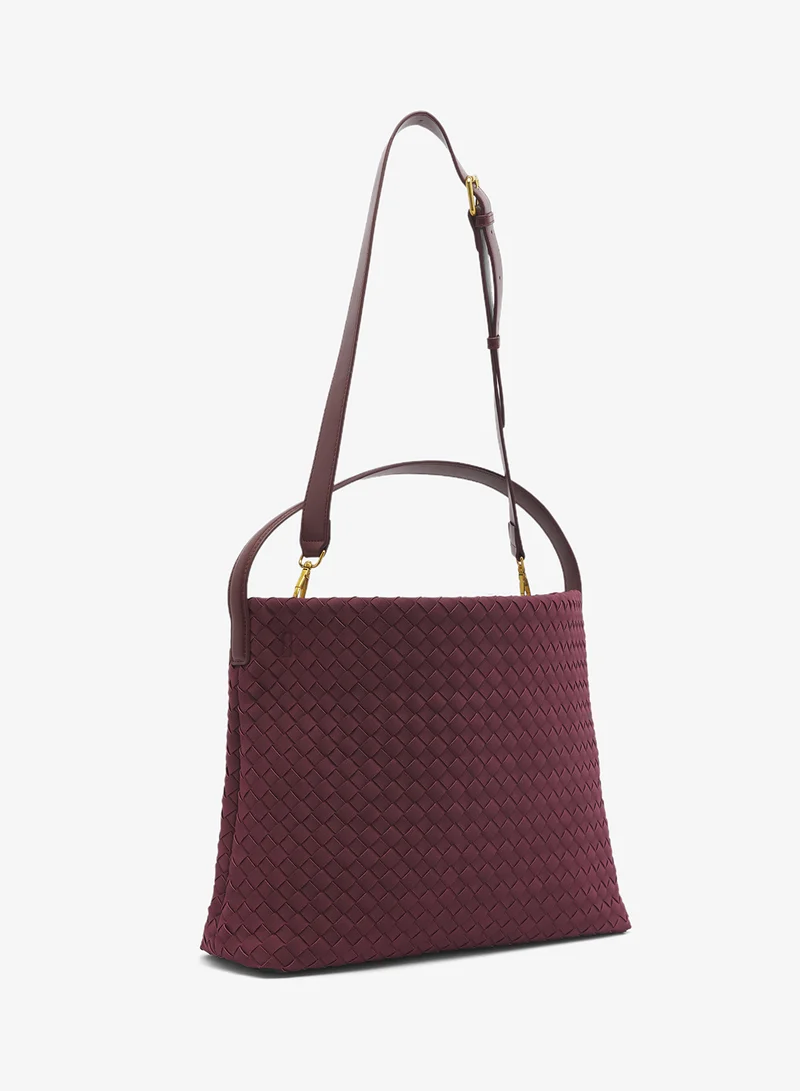 ايلا Suede Woven Textured Tote Bag