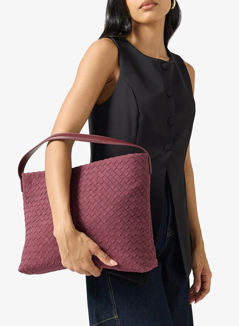 ELLA Suede Woven Textured Tote Bag