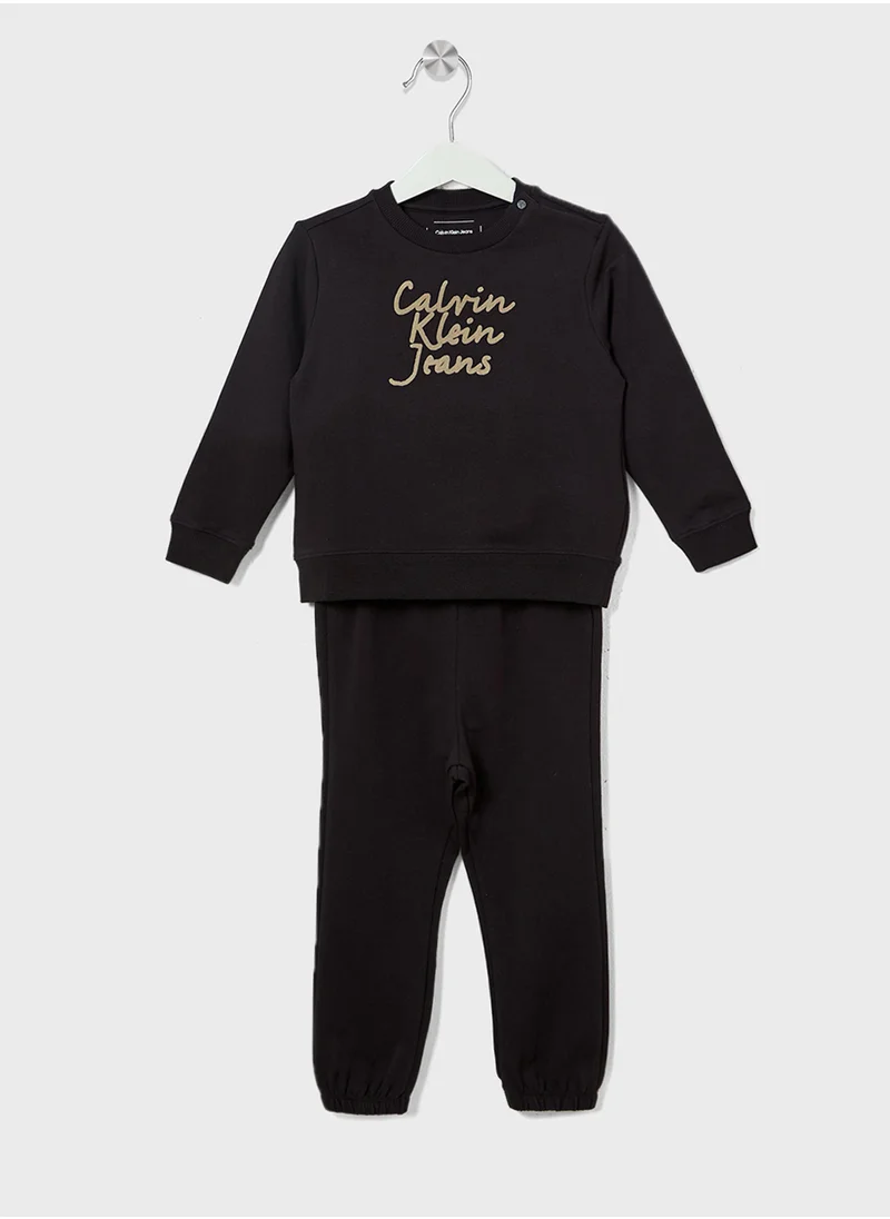 كالفن كلاين جينز Infant Logo Sweatshirt & Pants Set